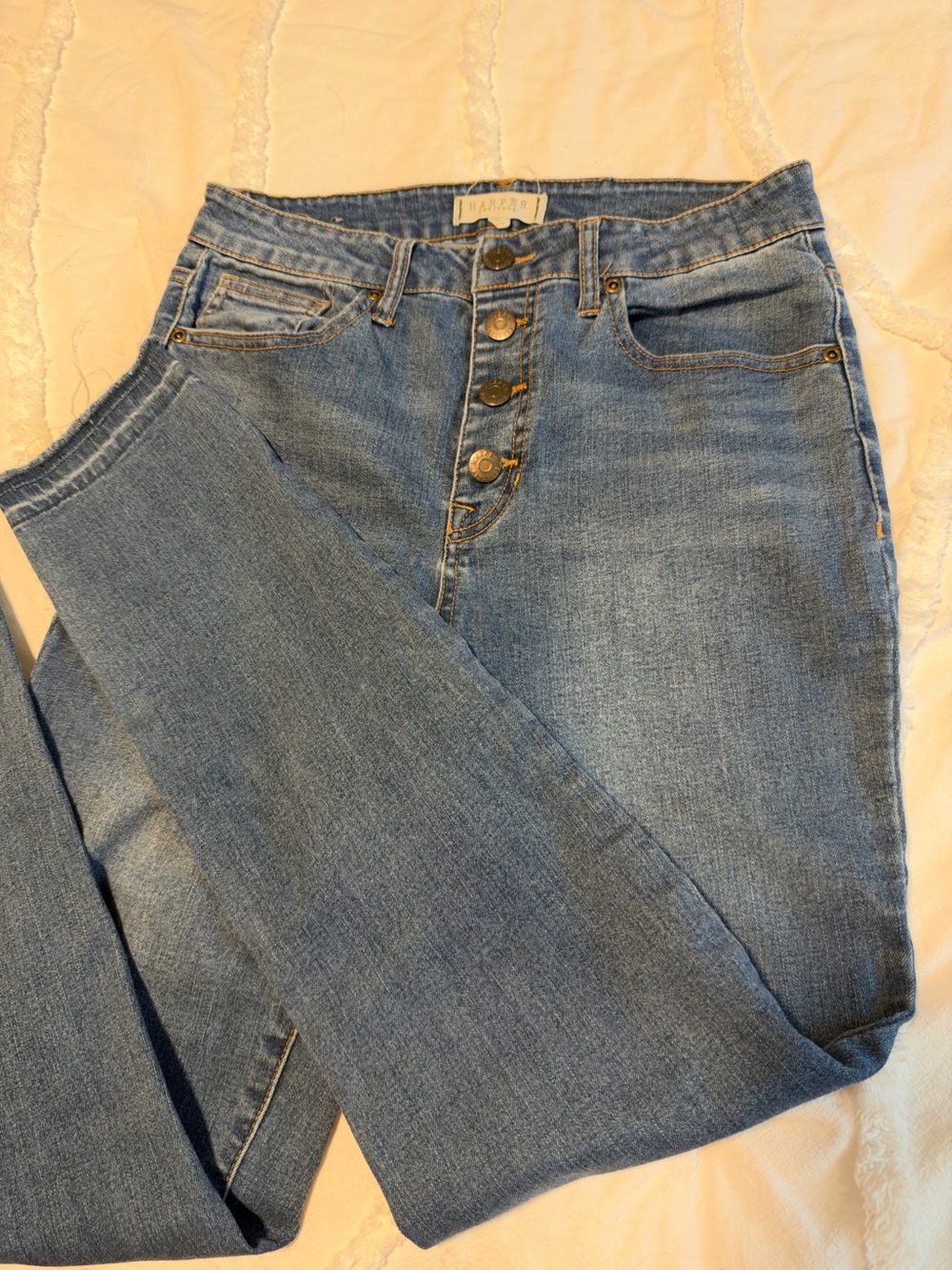 Harper High-Rise Light Blue Button-Fly Jeans